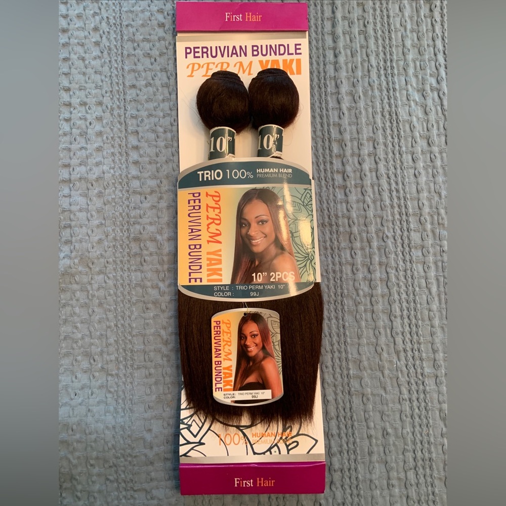 100% Hair Extensions Real Human Hair Perm Yaki Color 99J Dark Red Wine‎